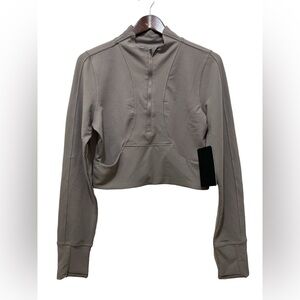 NWT Crop Top Jacket 90 Degree By Reflex Women’s Half Zip Long Sleeve Size L.